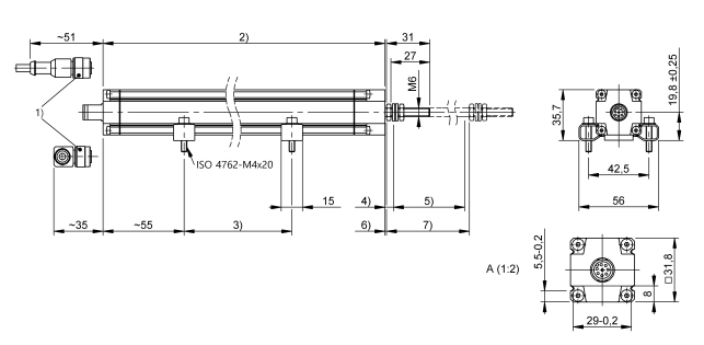 巴鲁夫BALLUFF线性变换器BIW1-C310-M0250-P1-S115尺寸图